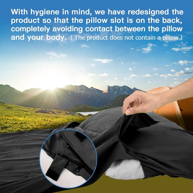 JAICOM Sleeping Bag Liner, Travel Sheets & Adult Sleep Sack, Ultralight and Portable Summer Sleeping Bag - Ideal for Backpacking, Hotels and Hostels, Business Trips, Camping - Image 4
